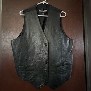 Wilson's Black Leather Vest L EUC Vintagege
